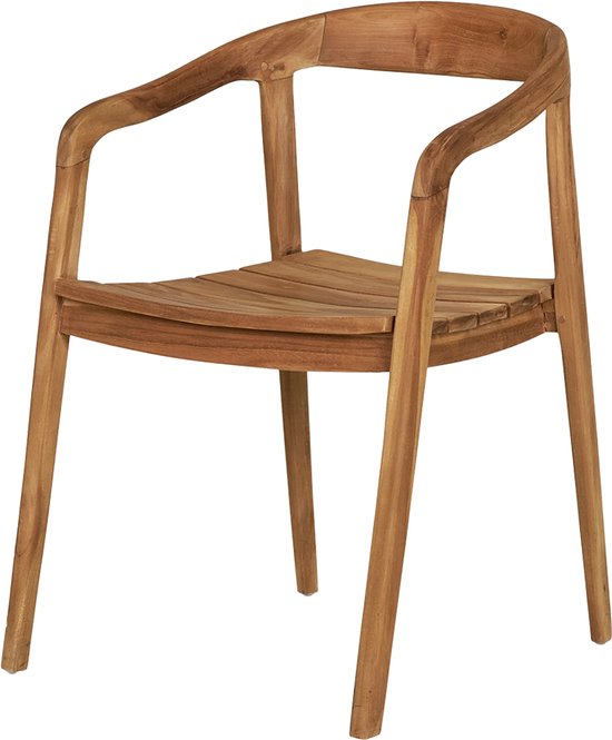 Chaise de jardin Artichok Claudette en bois naturel - avec accoudoirs - teck - chaise de terrasse
