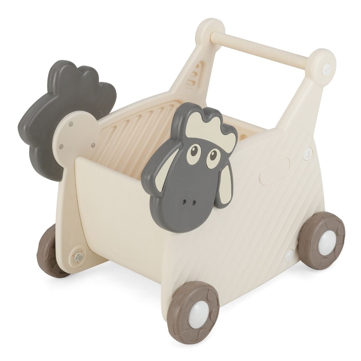 Chariot pour enfants Coast Schaap - Chariot de rangement et trotteur 2-en-1 - 18 litres - Beige et gris