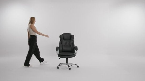 Tectake Luxury Design Office Chair - Noir - Cuir synthétique - Réglable - 400578
