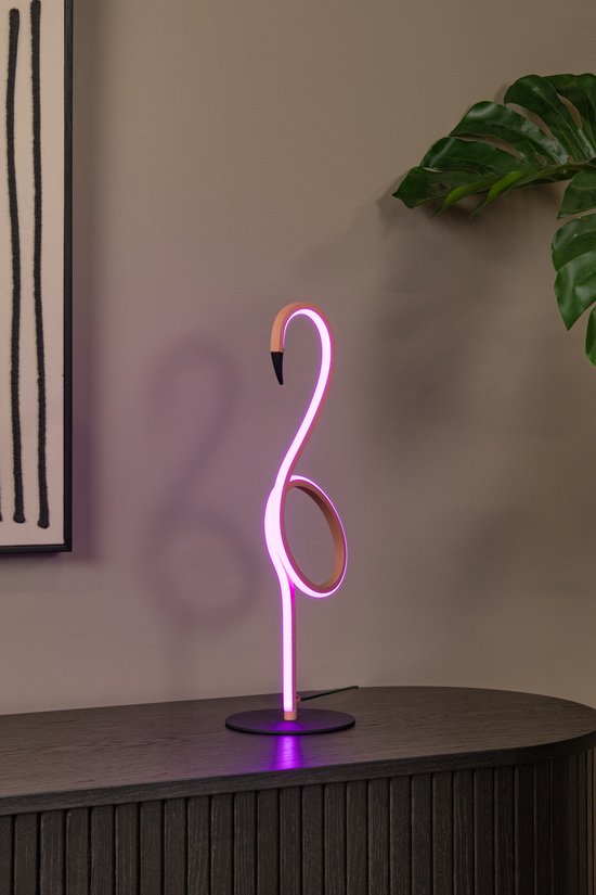 Lucide FLAMINGO - Lampe de table - LED à intensité variable - RGB - Rose
