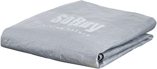 SoBuy Bâche résistante aux intempéries pour garage à vélo/remise à outils, protection contre les UV, protection contre la pluie, bâche extérieure pour jardin, patio, argent, 120 x 176 x 163 cm, SDA11-SIL