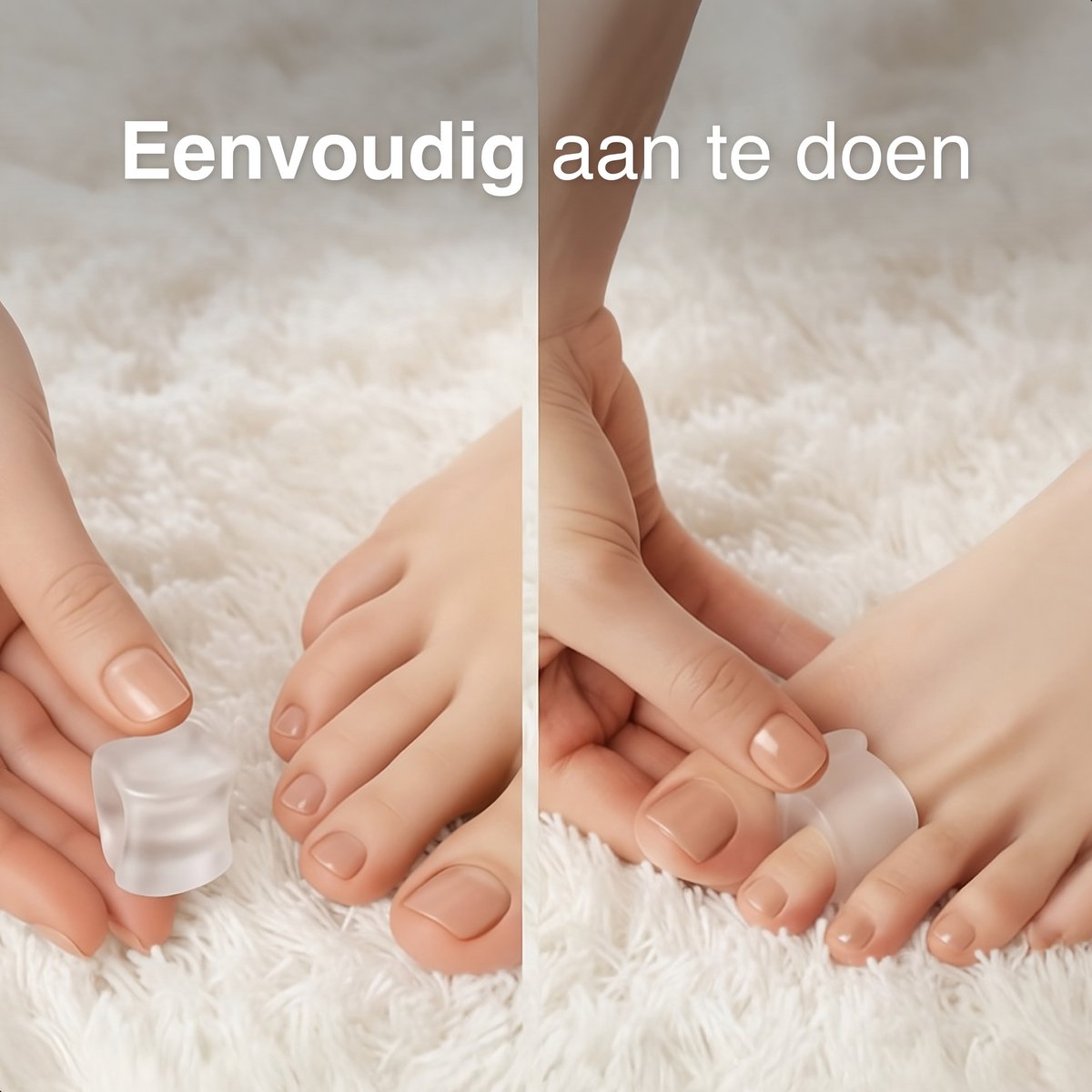 Écarteurs de pied Alyze pour adolescents - 2 pièces - Pointures 37 à 41 - 2,7 x 2,6 cm - Blanc