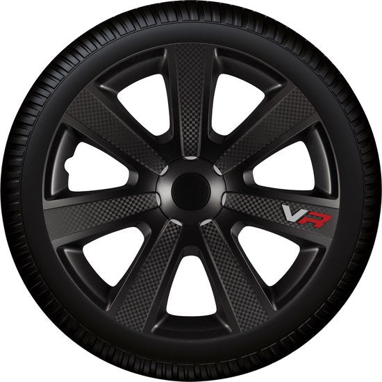 Autostyle Hubcaps 16 pouces VR noir aspect carbone - ABS