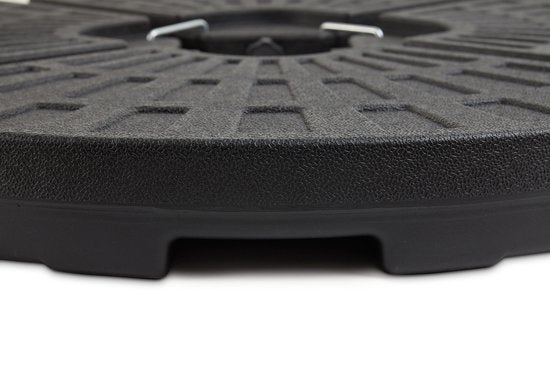 LIFA GARDEN Dalles de lestage remplissables - Socle pour parasol suspendu en noir - Peut être rempli de sable ou d'eau jusqu'à 50 kg - Résiste aux intempéries - 100 x 100 x 8 cm