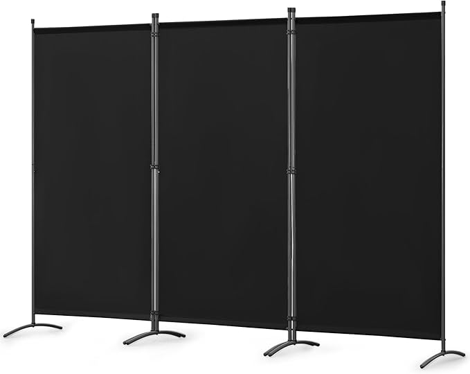 Paravent Angel Living - 3 panneaux - 243 x 169 cm - Noir - Autoportant