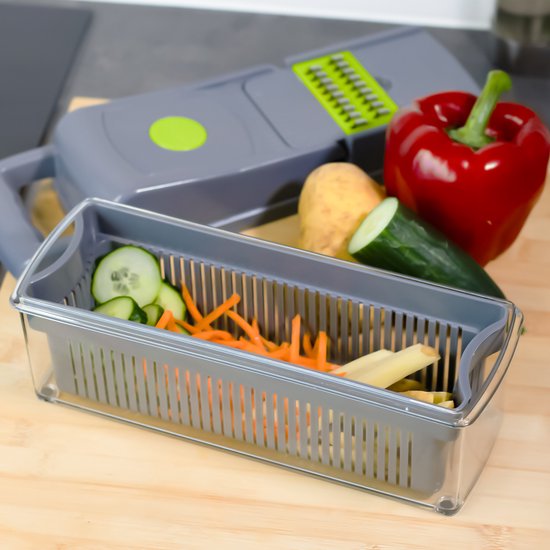 Coupe-légumes - Trancheuse-coupe-légumes - Hachoir à légumes - Mandoline - Coupe-légumes - Avec 7 lames - Avec couteau à éplucher - Râpe à fromage - Avec séparateur d'œufs - Coupe-tout -