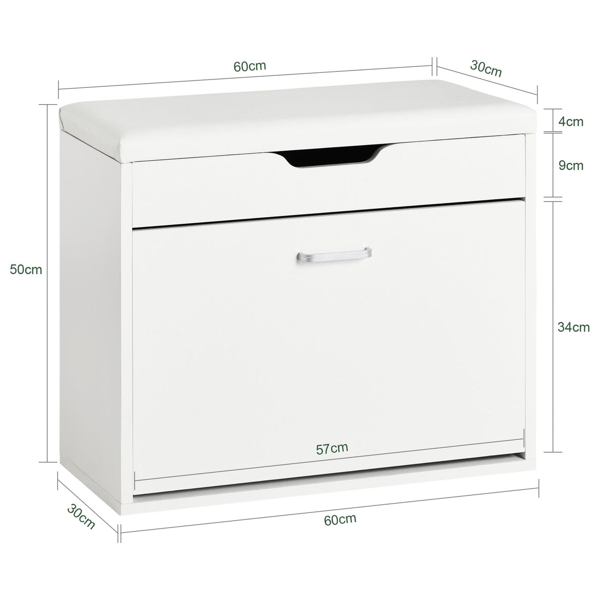 Meuble de rangement pour chaussures - SoBuy - Avec siège et tiroir de rangement - 60 x 30 50 cm - Blanc