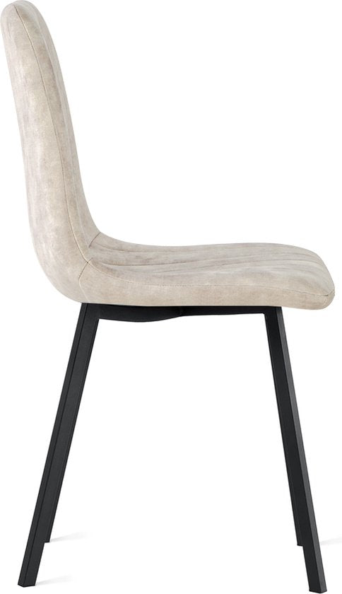Multifurn - Chaise de salle à manger « Minsk » (velours, taupe, lot de 2)