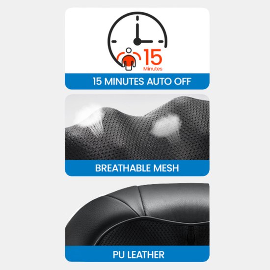 Appareil de massage RENPHO U-Neck Go Shiatsu pour la nuque et les épaules - Fonction chauffante - Convient à différentes parties du corps - Noir