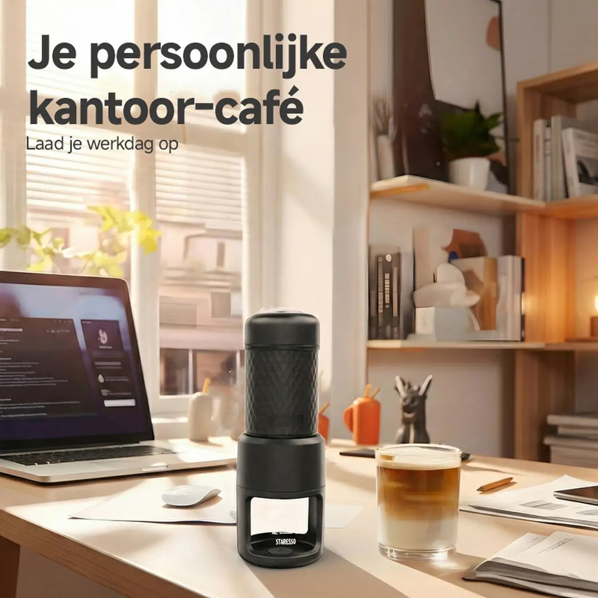 Machine à expresso manuelle portable STARESSO - capsules et café moulu