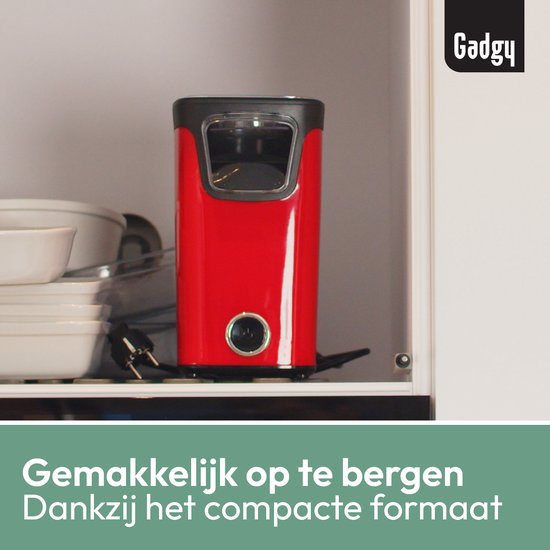 Gadgy Popcorn Machine - Hetelucht Popcornmaker - 1100 watt - met Maatschep - Popcornmakers kinderfeestje