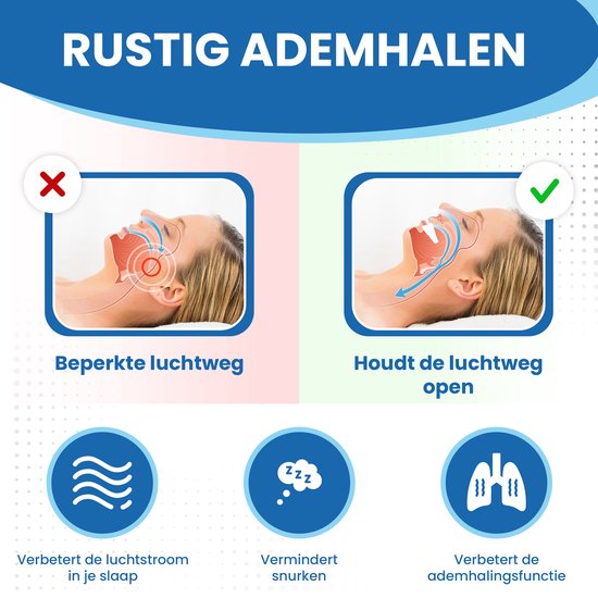 PurelyGoods® Snore Brace - Attelle anti-ronflement - Réglable - Pour hommes et femmes