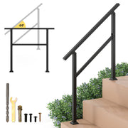 Rampe d'escalier en métal Coast pour l'extérieur - Angle réglable à 44° - Capacité de charge de 150 kg - Noir