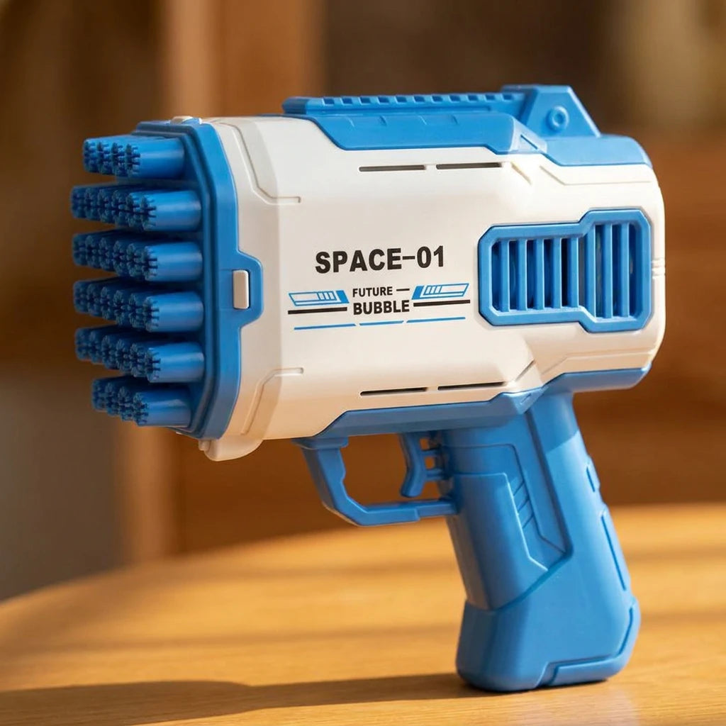 Portable - lance à bulles automatique et pratique - bleu et blanc - lance à bulles électrique