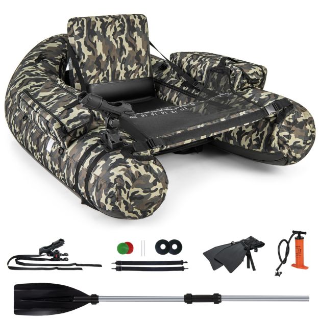 Bateau de pêche gonflable Coast - Max. 150 kg - Camouflage - PVC - 146x109x44 cm