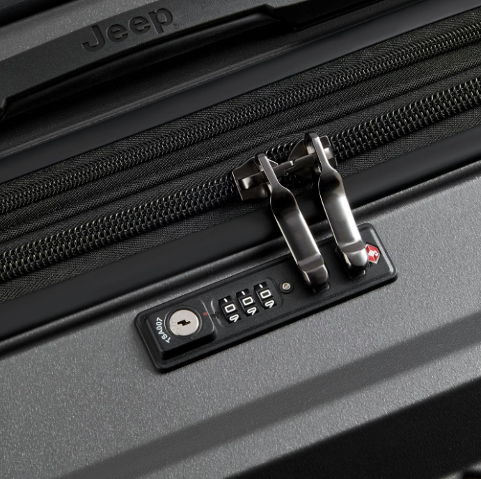 Valise de cabine Jeep extensible 37 L JH001A – Anthracite – Polycarbonate - 55 x 40 x 21/24 cm