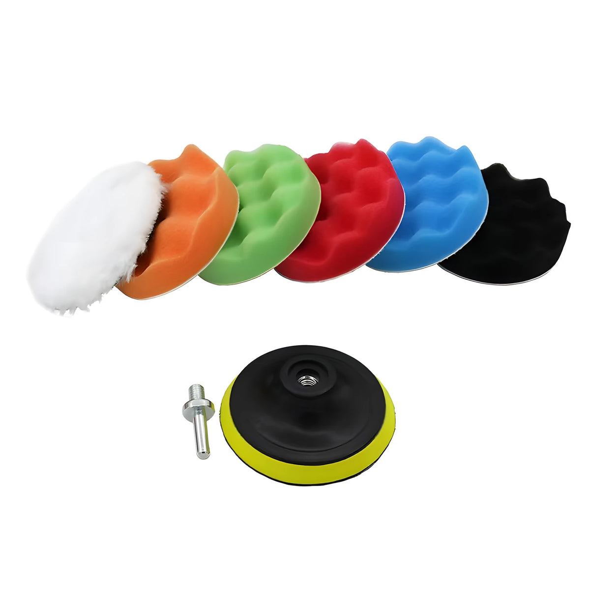 Kit de disques de polissage Kowm Coooze - 8 pièces - Avec adaptateur pour perceuse M10 - Pour voiture et diverses surfaces