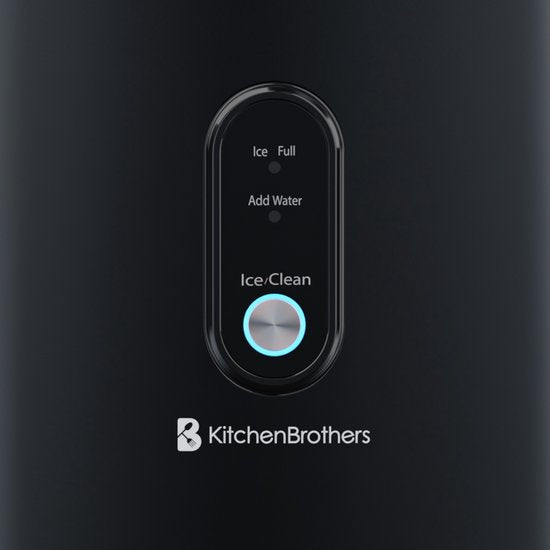 Machine à glace pilée - KitchenBrothers - avec pelle à glace - 1.1L - Portable - 15kg/24 heures - Noir