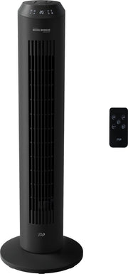 JAP Appliances Vancouver - 2 en 1 Ventilateur silencieux (48dB) et purificateur d'air (Ioniseur) - Ventilateur de tour avec télécommande et minuterie - 6 niveaux - Noir mat