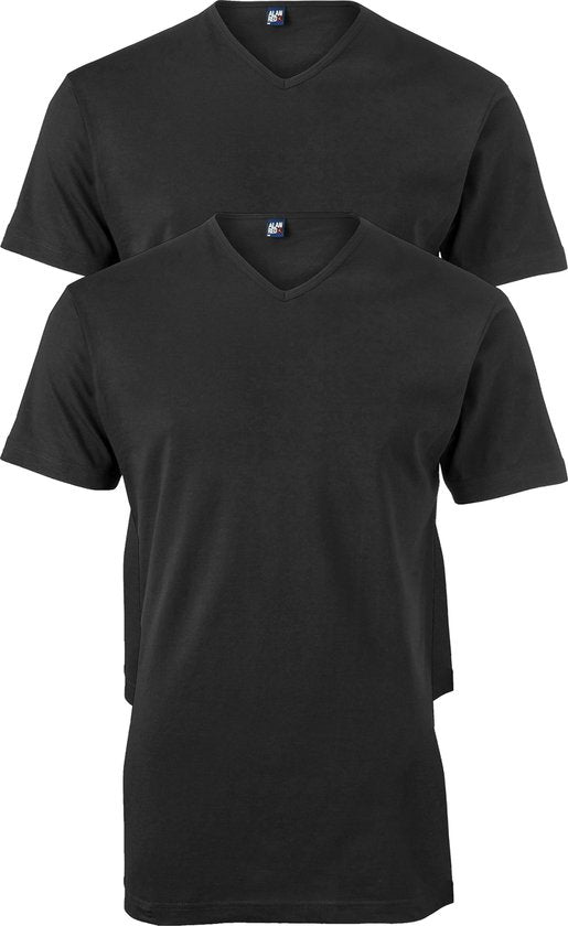 T-shirt Alan Red Vermont - extra long - col en V - noir
