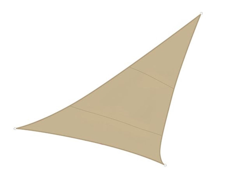 Perel Schaduwdoek, waterdoorlatend, luchtdoorlatend, 3.6 x 3.6 x 3.6 m, 180 g/m², HDPE, driehoek, champagne