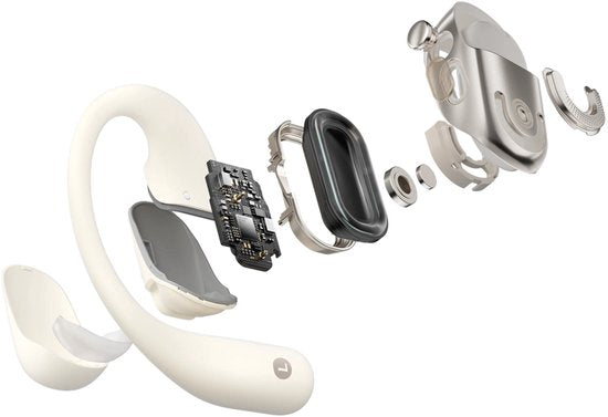 Casque de sport Shokz OpenFit 2 à écouteurs ouverts – Écouteurs sans fil – Beige