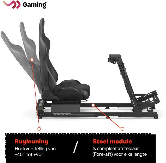 VDD Gaming sur cockpit de simulation de course – Noir sur noir - Aluminium