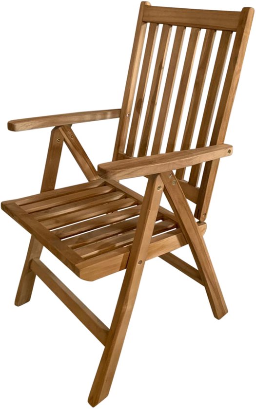 Chaises de jardin réglables AXI Nuria en teck – Chaises de jardin pliantes en bois – 5 positions – Lot de 2 – 100 % teck – Capacité de charge de 180 kg – Jardin, terrasse ou balcon