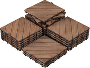 Dalles de terrasse en bois Yaheetech - 27 pièces - Motif en diagonale - Marron