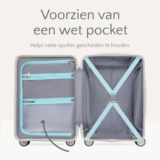 Skycases City Walker - Valise pour bagage à main - 34L - Légère et solide - Roues pivotantes à 360° - Verrouillage TSA - Housse de protection incluse - Compacte et spacieuse - Bleu Tiffany
