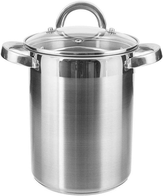 Poêle à asperges en acier inoxydable avec panier amovible – 4,2 L – Compatible avec l'induction et toutes les sources de chaleur – Peut également servir de friteuse !
