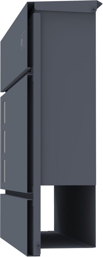 Boîte aux lettres AXI Jonas en métal – Anthracite – Boîte aux lettres en acier avec serrure – Modèle mural – 37 x 11 x 37 cm – 2 clés incluses – Avec porte-journaux – Résistante aux intempéries