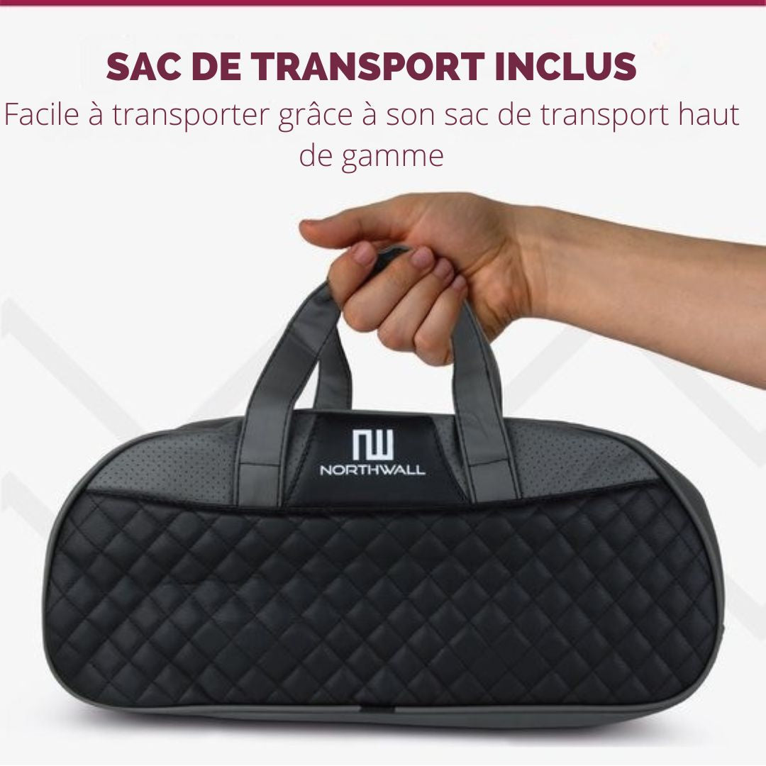 Coussin de massage Shiatsu - Northwall - Appareil de massage cervical - Fonction de chaleur infrarouge - avec sac de transport de luxe - noir