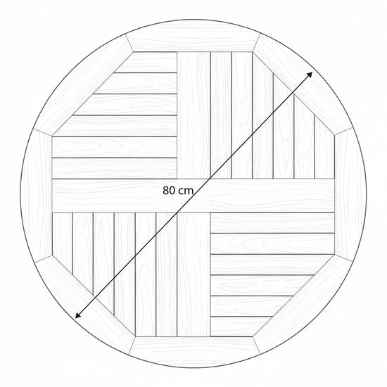 AXI Sari Plateau tournant en teck Ø 80 cm – Lazy Susan – Plateau rond – Plateau de service rotatif – Teck – À poser sur une table – Pour l'intérieur et l'extérieur