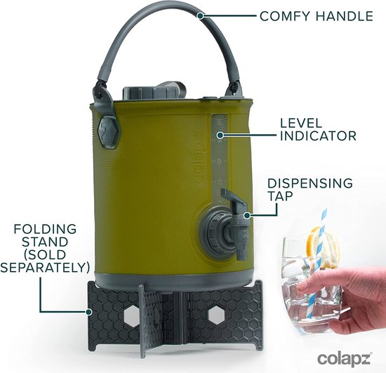 Colapz 2-en-1 : réservoir d'eau pliable avec robinet - bidon d'eau de camping portable