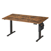 Bureau électrique réglable JOYFURNOS 180 x 80 cm - 72-120 cm - Marron vintage et noir - Fonction mémoire - 70 kg