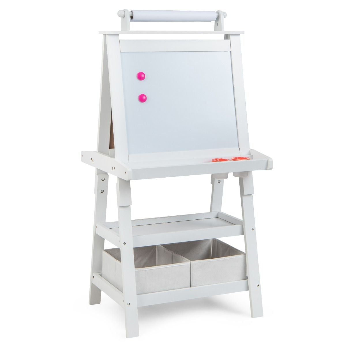 Coast 3 in 1 Children's Easel - Whiteboard & Chalkboard - incl. Magnets 2 Shelves - Beige - 59 x 50 x 117 cm