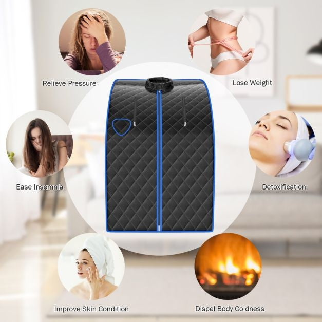 Coast sauna vapeur portable 3L - 78 x 87 x 101 cm - noir
