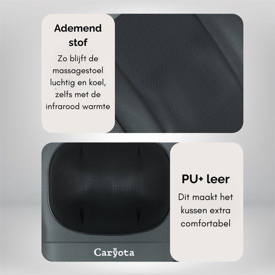 Fauteuil de massage Caryota Shiatsu - Appareil de massage - Coussin de massage à chaleur infrarouge - 2 pièces - Jambes