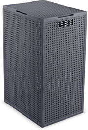 Panier à linge Curver Kaya avec couvercle - 60 L - 38 x 29 x 58,5 cm - Anthracite