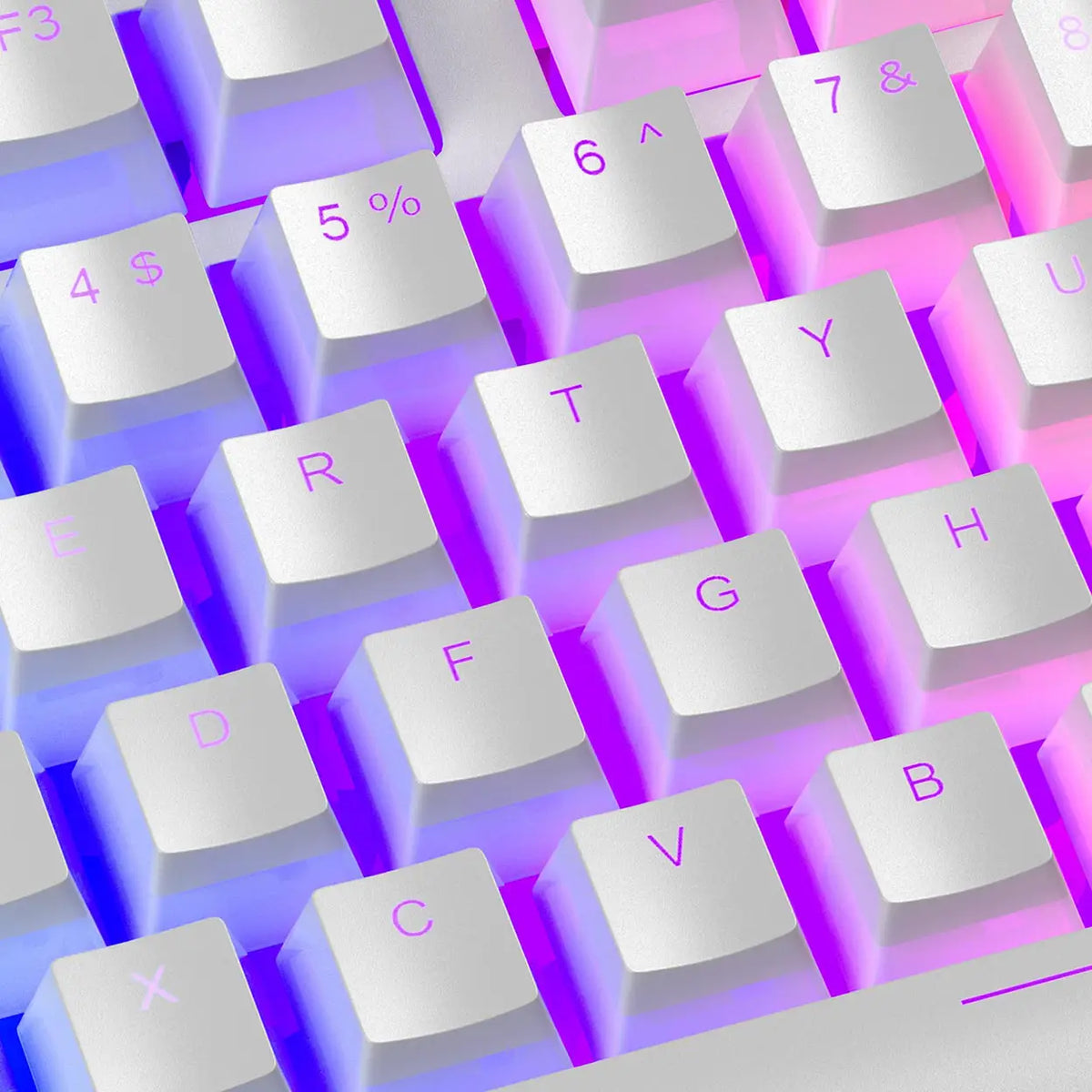 Capuchons de touches MageGee Double Shot PBT « pudding » - 130 touches - blanc