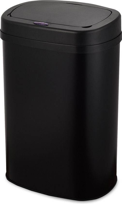 Poubelle Bayt - Poubelle de 50 litres - Poubelle à capteur - Poubelle - Bac à déchets - Métal - Noir