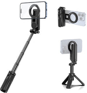 Ulanzi JJ03 Trépied de poche pour selfie, magnétique - avec télécommande - Perche à selfie - Trépied pour iPhone - Support pour smartphone iPhone - Noir