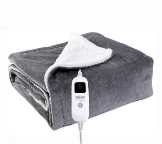 Couverture chauffante électrique - Couverture chauffante en flanelle - 180 x 140 cm - 40 à 60 °C - 9 niveaux de chaleur - Arrêt automatique