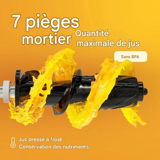 KitchenBrothers Extracteur de jus - Compact - Presse-agrumes - Presse-légumes et fruits - 45 mm - 500 ml - Rouge