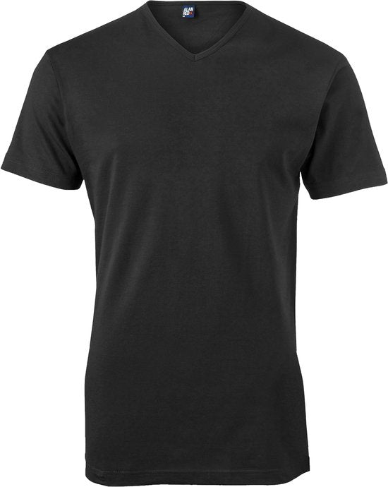 T-shirt Alan Red Vermont - extra long - col en V - noir