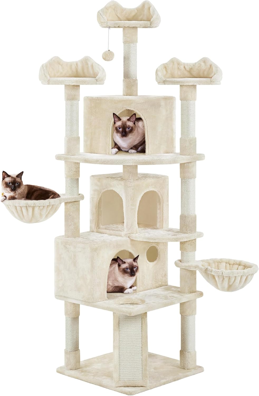 Arbre à chat Yaheetech XXL - 194 cm - beige
