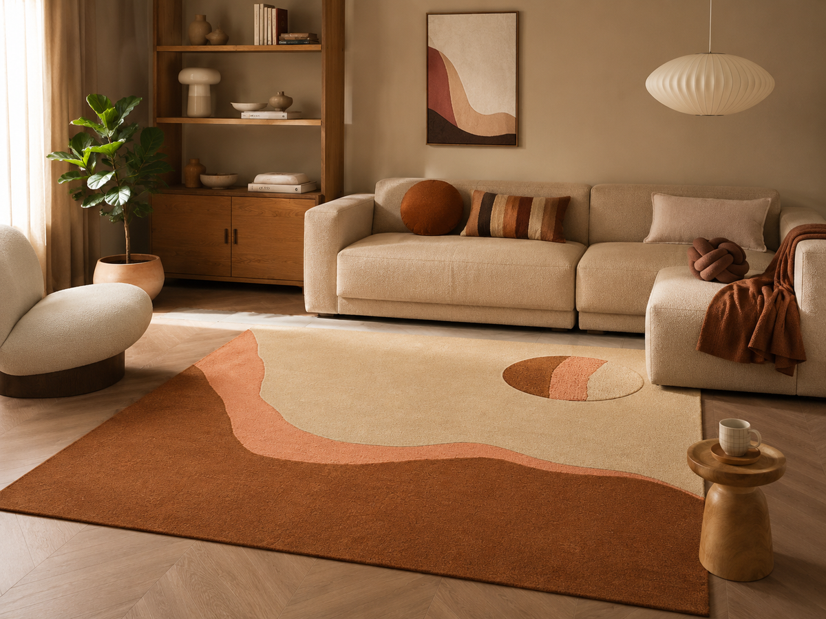 Tapis en laine Brinker by FonQ Desert, 200 x 290 cm – Rose ocre