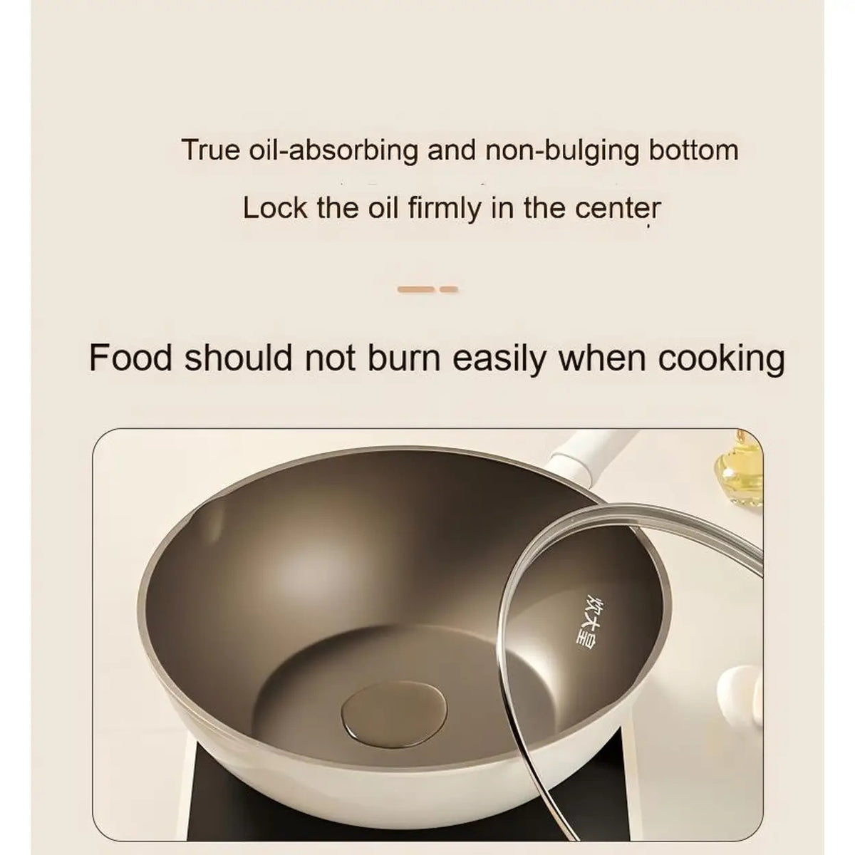 Wok COOKER KING avec couvercle en verre - Antiadhésif - 32 cm