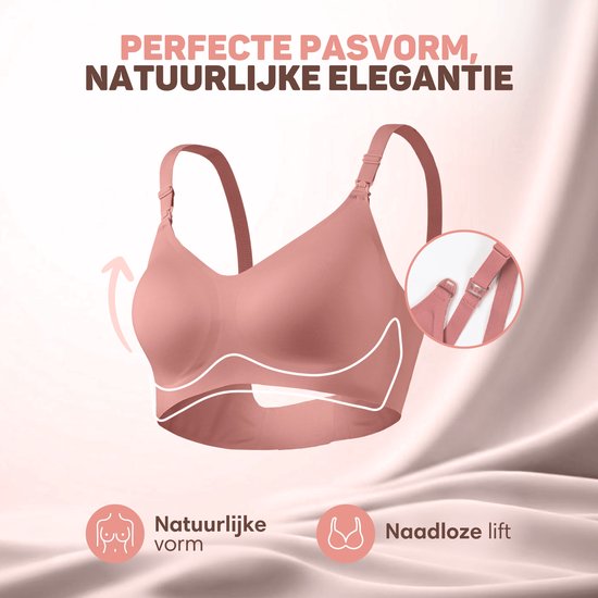 Vulpes Goods® BabyCare - Soutien-gorge d'allaitement sans armature - Soutien-gorge de maternité - Soutien-gorge d'allaitement sans couture - Soutien-gorge de nuit - bretelle réglable - tissu ultra doux - rembourrage amovible - devant avec rabat - pratique